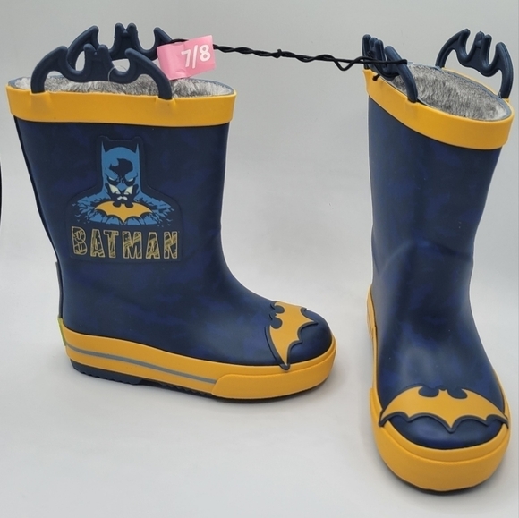 Western Chief Batman Faux Fur Lined Rain Boot 7 / 8 - Picture 1 of 10
